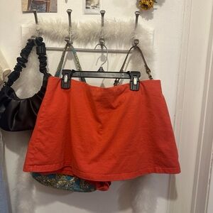 Vibrant Free People Coral/Red Mini Skirt